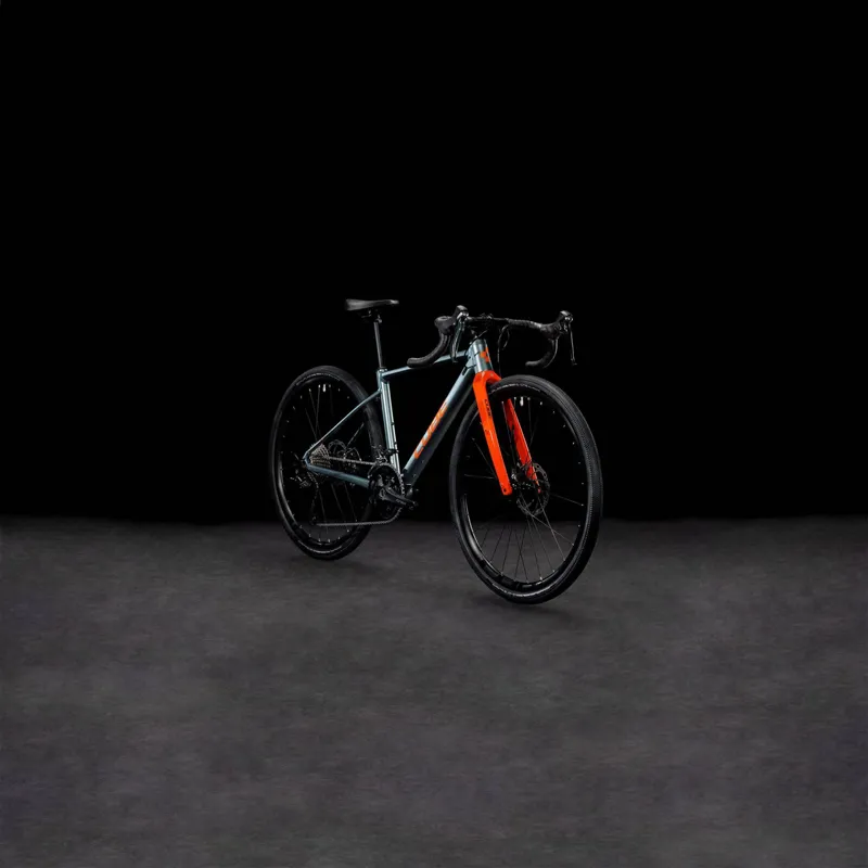 Cube Nuroad Rookie Kids Gravel Bike in Grey and Orange-7